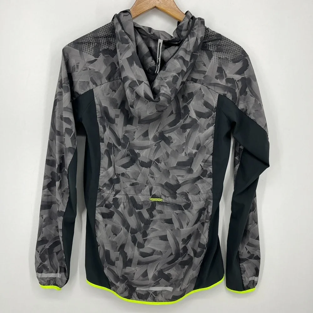 Nike Windbreaker Jacket Women's Size S Gray Running Ful‎ Zip Hooded